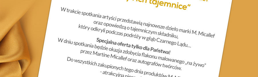 Martine Micallef i Geoffrey Nejman w Polsce! Zapraszamy do Perfumerii Quality na spotkanie z twrcami marki M. Micallef pod hasem Perfumy i ich tajemnice